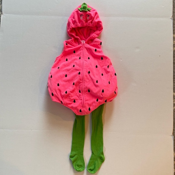 Carter's Pink and Green Bodysuit with Hood - Picture 3 of 11